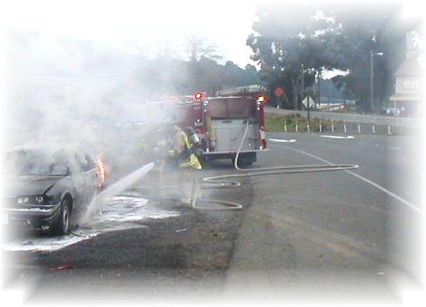 Not pictured is a Vallejo Police sqad car blocking two (2) lanes of traffic... critical to the SAFETY of this Fire Fighter... good thing "traffic control" was available at the time!!